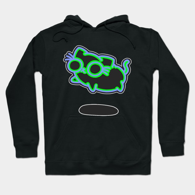 Floaty Cat Side - Dark Hoodie by Hey Buddy, Nice Merch!